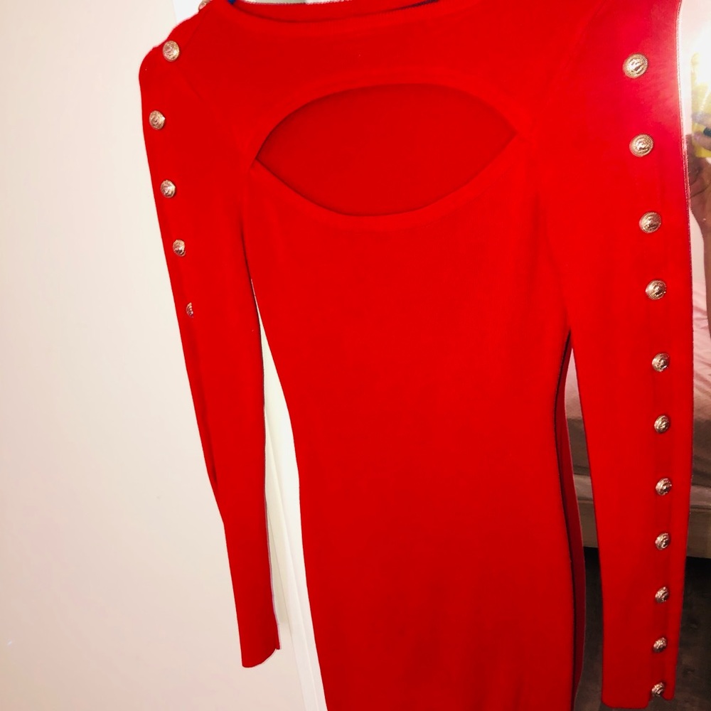 Red mini dress